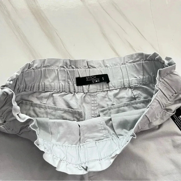 Stitch Star Missy Shorts Size Small Pull-On Paper Bag Waist Style Light Gray - Picture 5 of 10